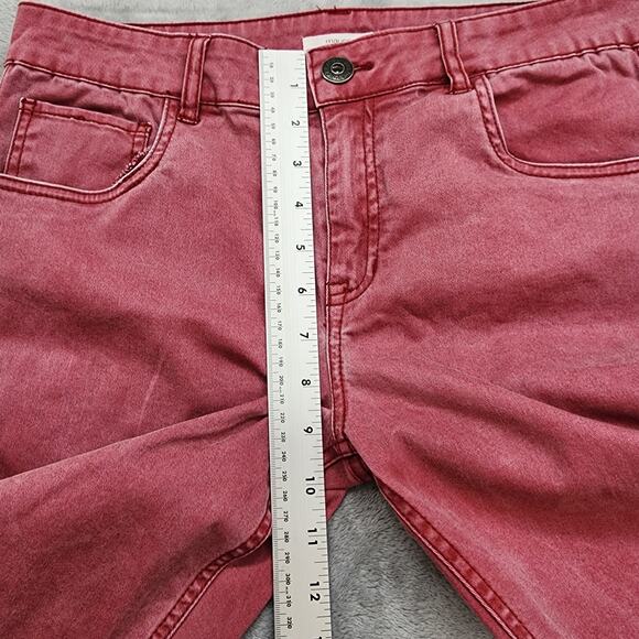 Maurices Jeans Womens 5/6 Faded Red Mid Rise Skinny Leg Ankle Stretch Denim - Picture 9 of 12